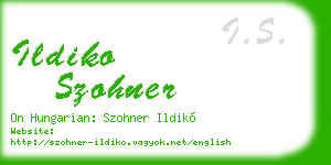 ildiko szohner business card